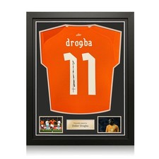 Didier Drogba Signed Ivory Coast 2023 Football Shirt. Standard Frame