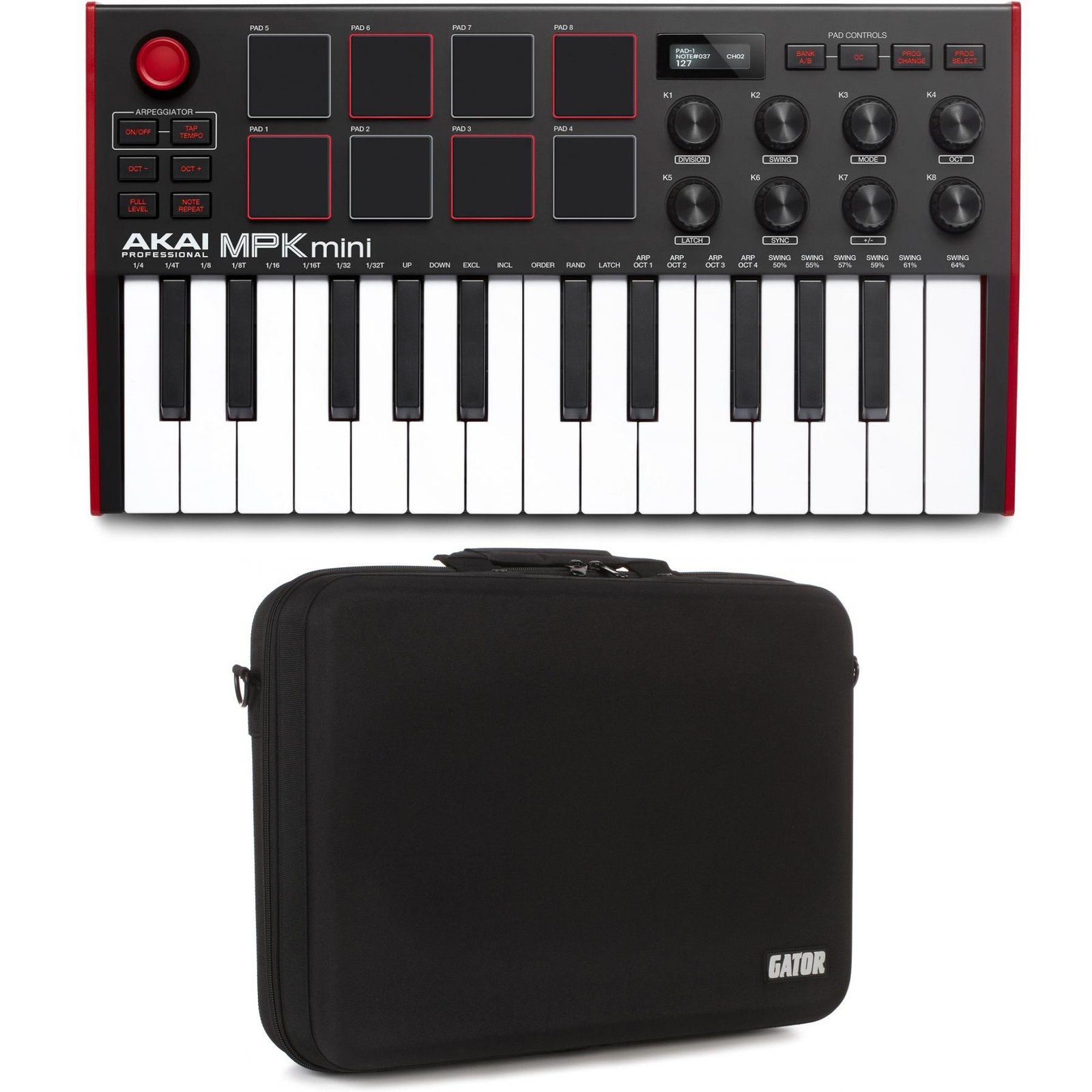 25-клавишный клавиатурный контроллер Akai Professional MPK Mini MK III с чехлом для переноски 31090₽