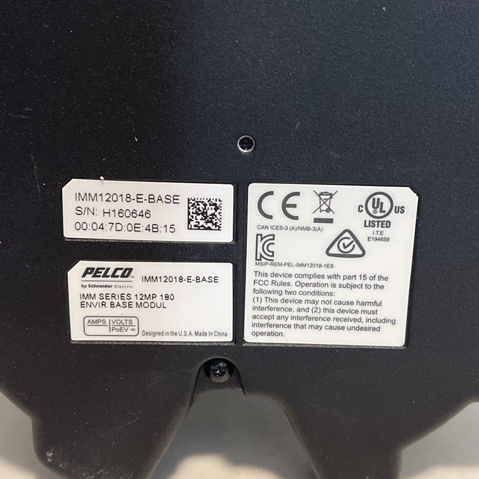 Pelco IMM12018-E-BASE 12mp 180° Environmental Vandalism Camera Base Not Tested - Image 3 of 3