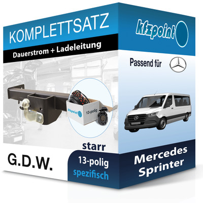G.D.W. Anhängekupplung starr und E-Satz 13polig für Mercedes Sprinter 18- AHK FP