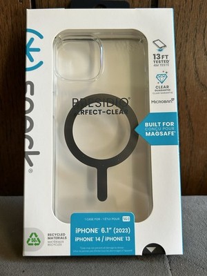 Speck Presidio Perfect-Clear MagSafe case for iPhone 15, iPhone 14 and iPhone 13