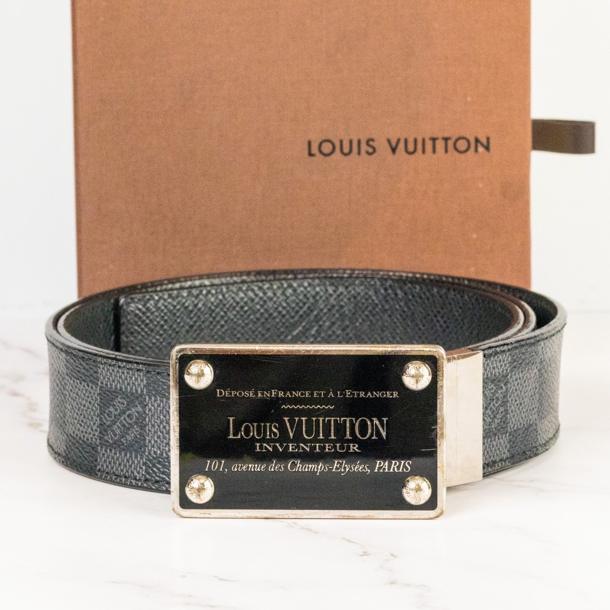 LOUIS VUITTON Reversible Belt M9632 Damier Graphite Ceinture