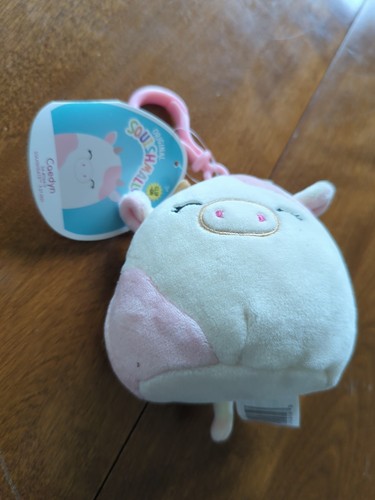 NWT Kellytoy Squishmallows Caedyn the Cow Clip-on 4 inches White Pink - Picture 14 of 14