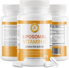 Liposomal Vitamin C 2200mg, Max Absorption, High Strength, Antioxidant, No addit