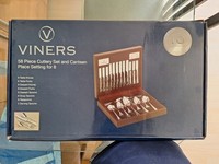Viners 58 Piece Canteen Stainless Steel Cutlery Unused In Box