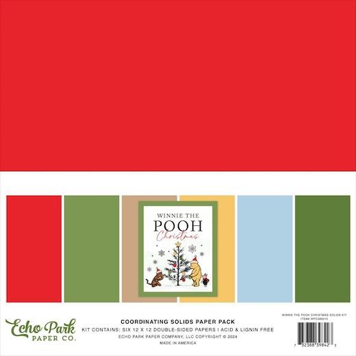 Echo Park Winnie the Pooh Christmas 12""x12"" Solids Kit 6pcs
