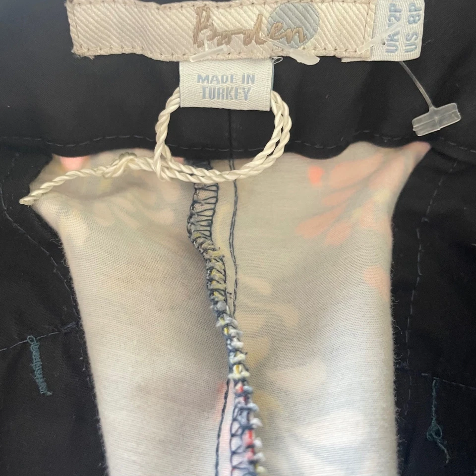 Boden Slim Leg Ankle Pants Womens US 8 Petite Navy Blue Floral Print Classic - Image 4 of 4