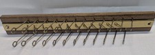Vintage MCM Wire Tie Belt Wall Mount Closet Storage Wood Rack 13 3/4"