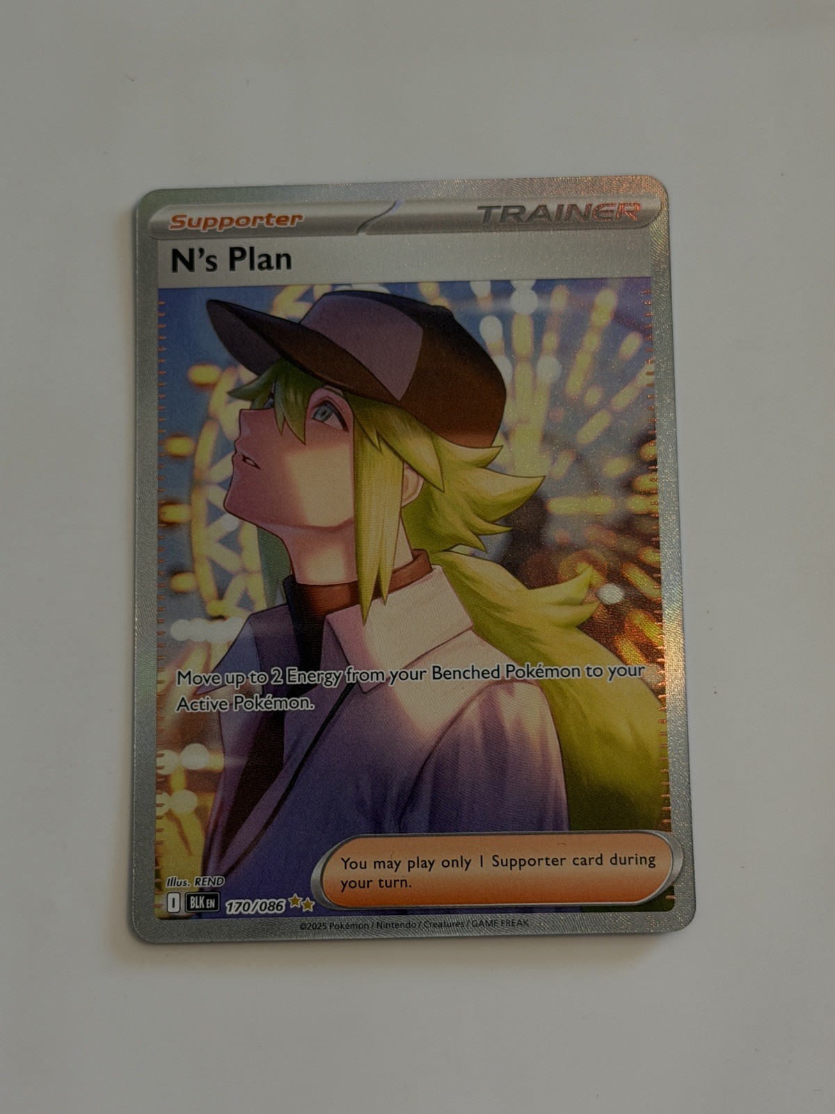 N's Plan 170/086 SIR Special Illustration Rare Black Bolt Pokemon Trainer 