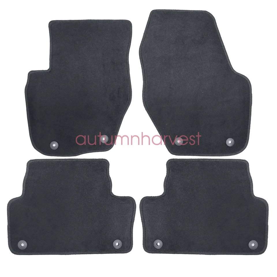 Alfombrillas de terciopelo negras nuevas 4 piezas para Volvo XC60 2010-2017 delanteras y segunda fila Foto 4 de 4