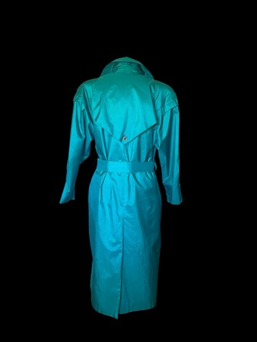 Gabardina impermeable British Mist largo doble pecho años 80 de colección para mujer talla 8 fabuloso - Imagen 2 de 15