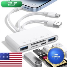 5-in-1 Memory Card Reader OTG Adapter iPhone iPad Mac USB C/A 5 Slots PD 60W