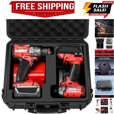 Case for Milwaukee M18 Impact Drill Driver Combo Kit - Waterproof Tool Box fo...