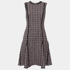 Oscar de la Renta PinkBlack Tweed Sleeveless Dress M