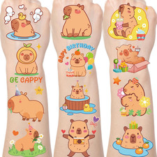 Capybara Temporary Tattoos Stickers - 200 Capybara Birthday Party Decorations F