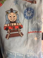 Thomas The Train 2003 Vintage Twin Flat Sheet Blue EUC
