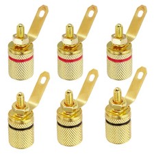 6 Pcs Banana Jack, 4 x 4mm Female Panel Mount, Red Black
