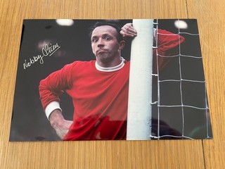 Nobby Stiles Signed Manchester United Photo Man Utd Autograph COA
