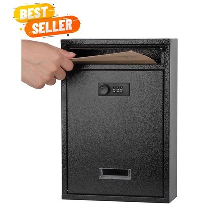 Modern Lockable Mail Drop Box with Transparent Window - Secure for Home & Office