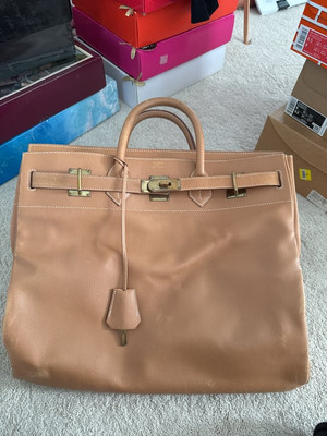 Hermes Haut à Courroies Hac 50 Travel Duffle Bag Courchevel Gold