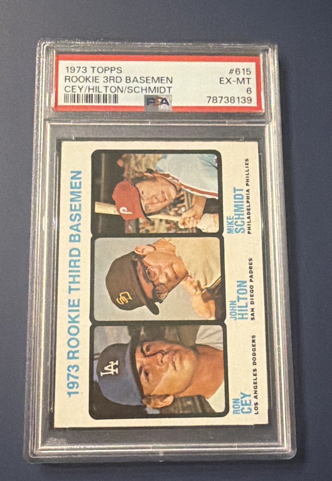 1973 Topps - High Number Mike Schmidt, Ron Cey, John Hilton #615 (RC)