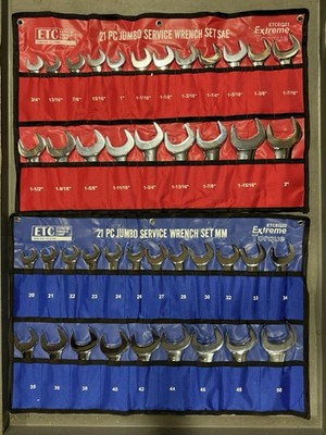 Special: Metric & SAE 21 pc Jumbo Hydraulic Line Service Open End Wrench Sets