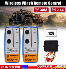Wireless Winch Remote Control Kit 12v Receiver 150ft Twin Switch Handset Easy Us