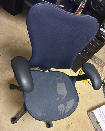 Herman Miller Mirra 2 Chair Fully Loaded Graphite Frame Full Restored Blue Mesh