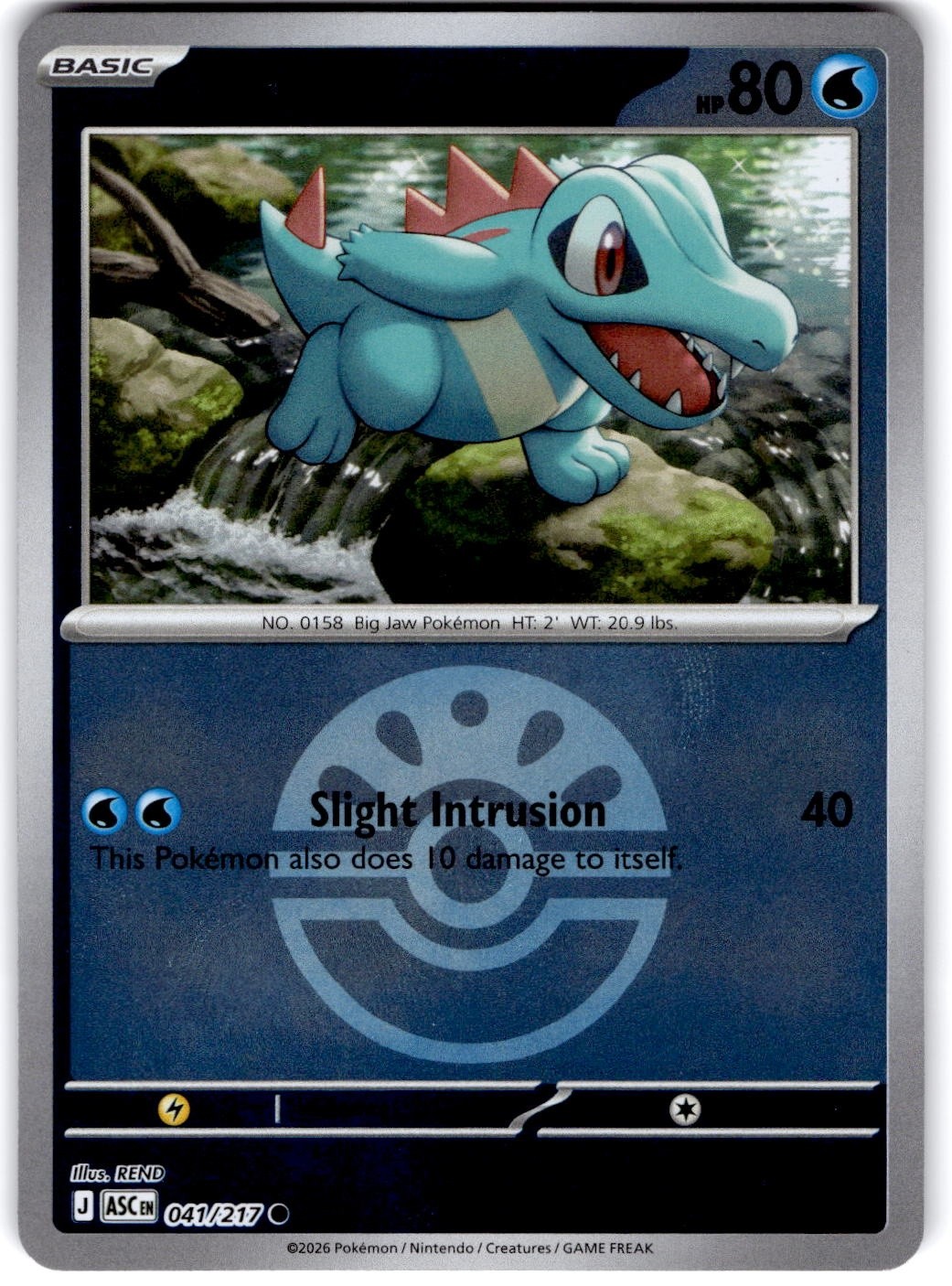 Pokemon Totodile Ascended Heroes 41/217 Pokeball Holo Near Mint English