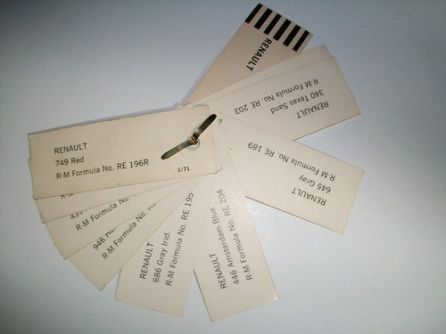 1970-1971 Renault R-8 R-10 R-12 R-16 auto RM paint chips selection set - Picture 2 of 2