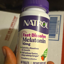 Natrol Fast Dissolve Melatonin 10 mg Strawberry Sleep Aid Tablets 60 Count