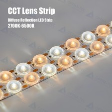 CCT Tunable White LED Strip 2700K-6500K with Diffused Lens, Dimmable Light Rope