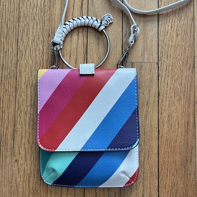 Carlos by Carlos Santana Rainbow Striped Crossbody Wristlet Small Purse