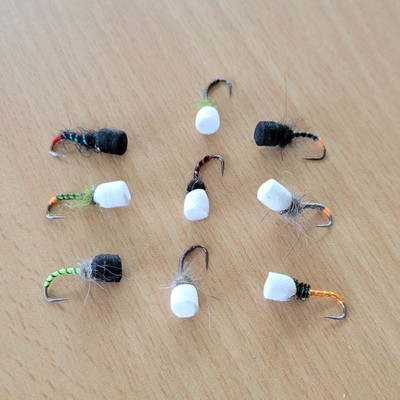 9 x Barbless Suspender Buzzer Auswahl Gr. 12 Emergers Forellen Fliegen Fliegenfischen