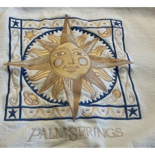 Crazy Shirts Vintage 90s Sweatshirt Sun Embroidery Cream Large Made in USA
