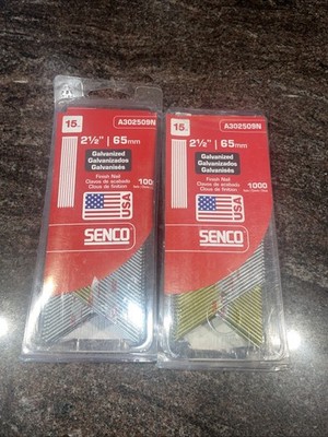 2x Senco 2.5  A302509N 15-gauge New Bright Basic Brad Nails - 1000 Qty