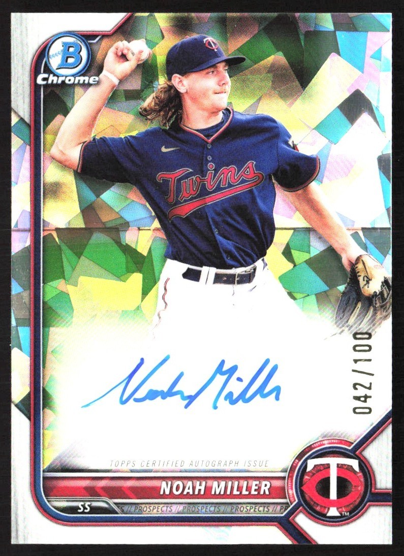 2022 Bowman Chrome Atomic Refractor 42/100 Noah Miller Auto #CPA-NM TS8