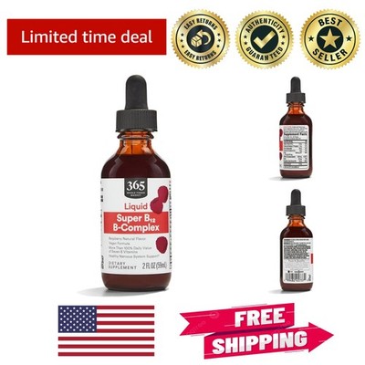Kosher Certified Super B-12 Liquid B-Complex in 2 Fl Oz - Raspberry Taste
