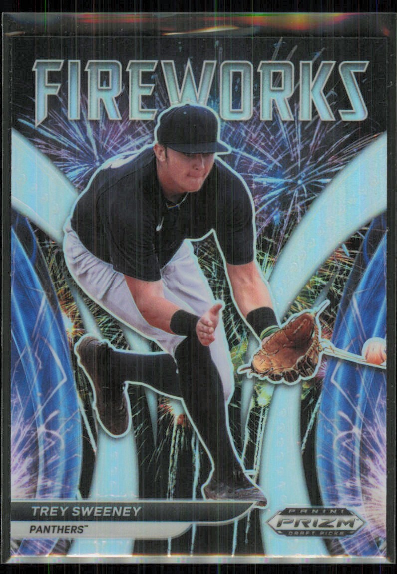2021 Panini Prizm Draft Picks Silver Fireworks Trey Sweeney Panthers #F-TS
