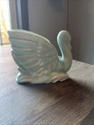 McCoy Pottery Large Swan Planter Turquoise Aqua Vintage 1940's