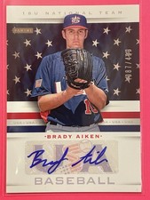 2013 Panini USA Baseball Box Set Brady Aiken 18U National Team Auto /499 #1