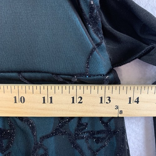 Abito babydoll senza parole taglia M verde acqua Y2K maglia stravagante sovrapposizione floreale glitter - Foto 8 di 17