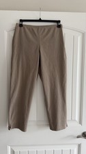 EILEEN FISHER TWILL ORGANIC COTTON ELASTIC WAIST ANKLE PANTS SIZE M