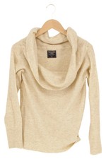 ABERCROMBIE & FITCH Pullover Damen Gr. 38/M Beige Rippstrick Basic