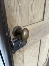 Victorian Solid Pine Door With Original Brass Door Knob