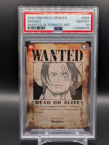Shanks Wanted Poster OP09-004 Emperors in the New World SP Alt English - PSA 10