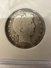 1915 D 50c Fifty Cents Barber 90% Silver Half Dollar