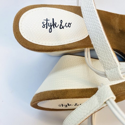 Style&co.Sandal Mulán White Women Wedge Ankle Strap Comfort Casual Size.9.5 M - Picture 7 of 11