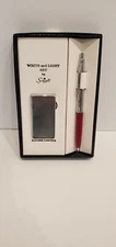 Vintage Scripto Write and Light Set--Lighter & Red Pen Mint Condition in Box