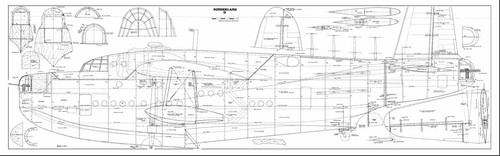 Short Sunderland II 136 inch flying boat Scale RC AIrplane Printed Plans - Picture 2 of 8